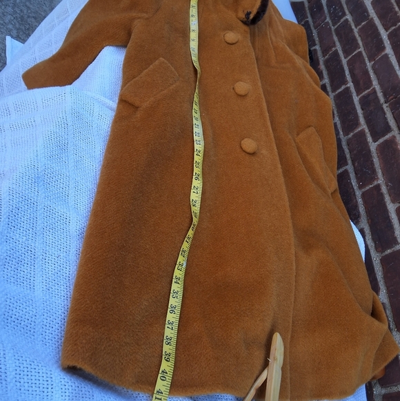Lilli Ann 1950s mustard pumpkin mohair wing coat with Mink collar - Picture 14 of 16